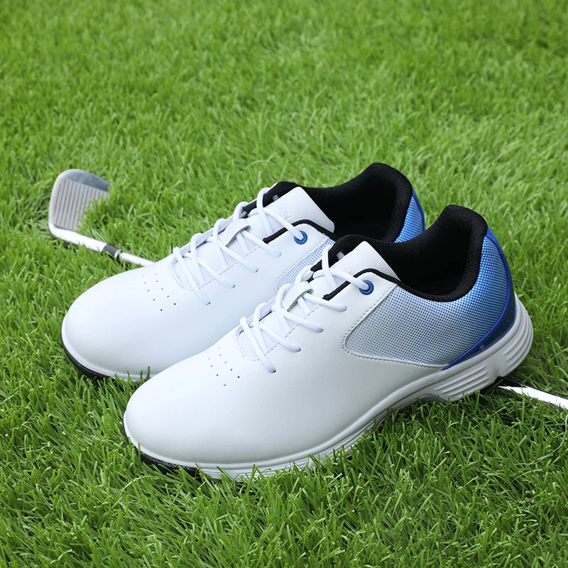 Professional Spikes Golf Shoes Men Leather Waterproof Golf Sneakers Grand Training Shoes for Golfer Tour Spiked Sports Wide Golf