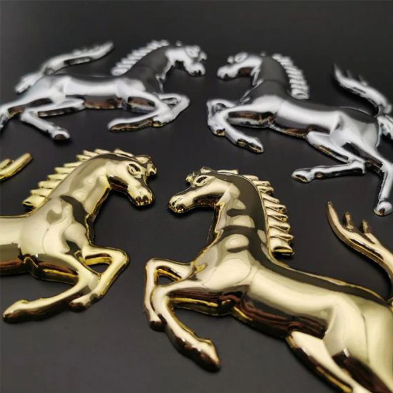 3D Metal Silver Running Horse Emblem Decal Stickers For Car Trunk Fender Window Bumper Body Badge Car Styling Accessories