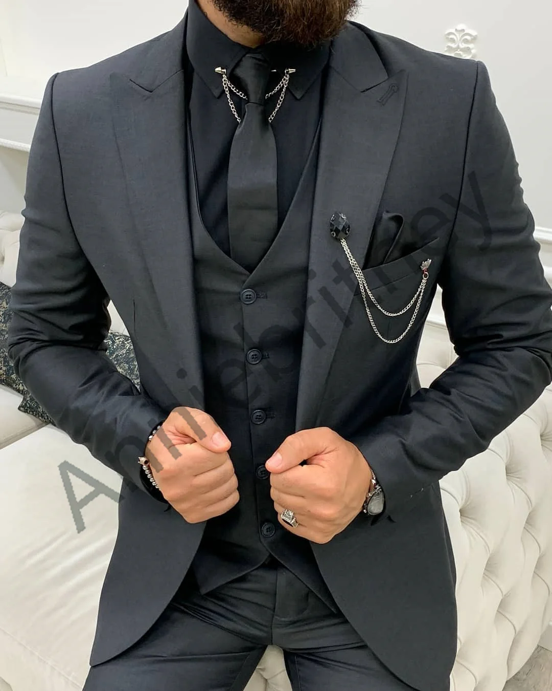 Tailor-Made Costumes Men Classic Suit Set 3 Piece Groomsman Wedding For Man 2021 Dress Slim Fit Custom Made Costume Homme