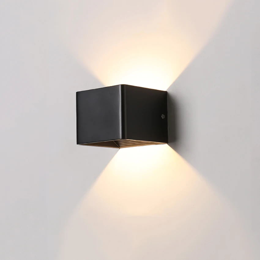 Imagem -03 - Lâmpada de Parede Led Interior 220v Led Luminária Corcorredor Quadrado Wall Sconce Quarto Led Wall Lights Branco Preto Cor