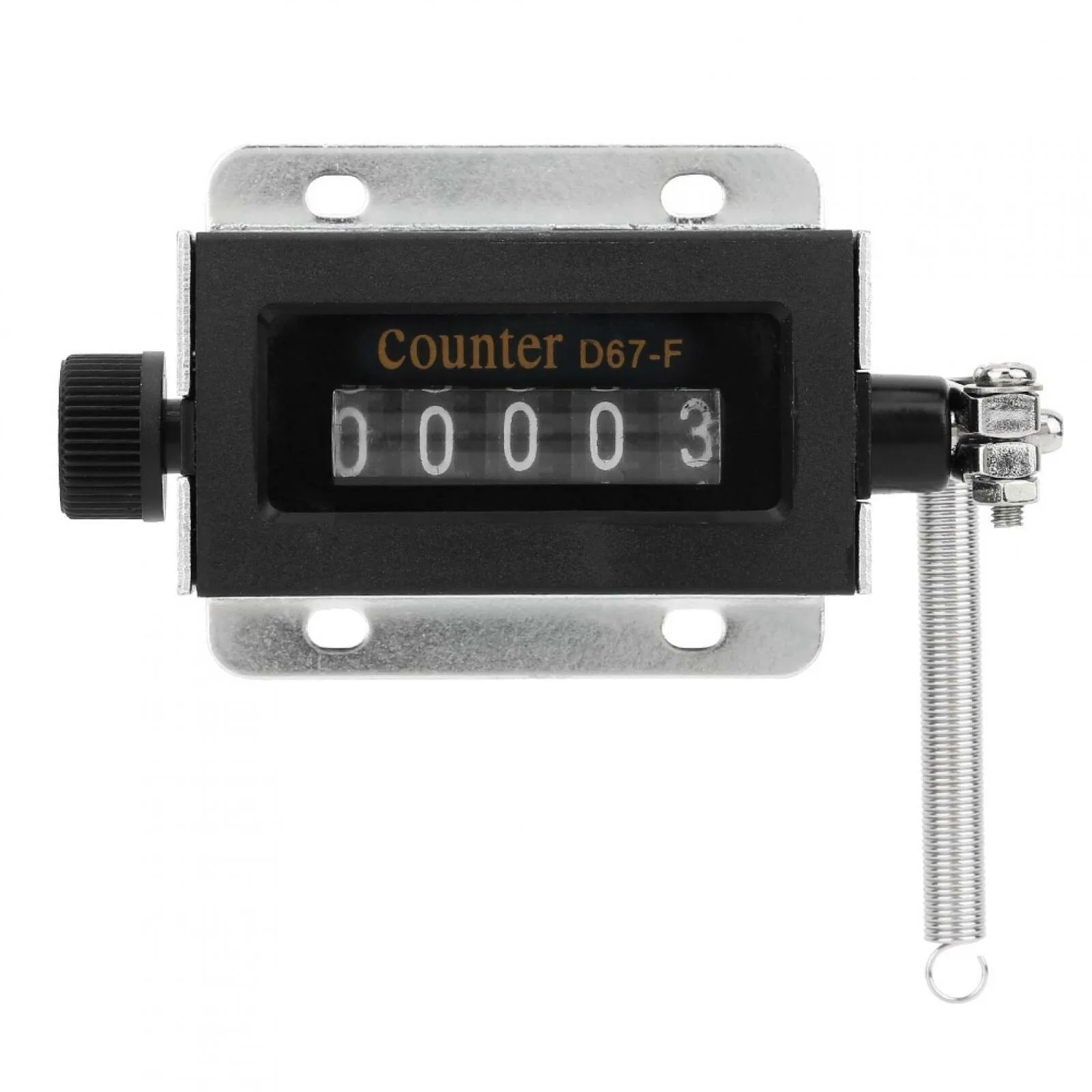 D67-F 5 Digit Mechanical Resettable Manual Hand Pull Stroke Tally Counter 0-99999 Black Industrial Counting Application