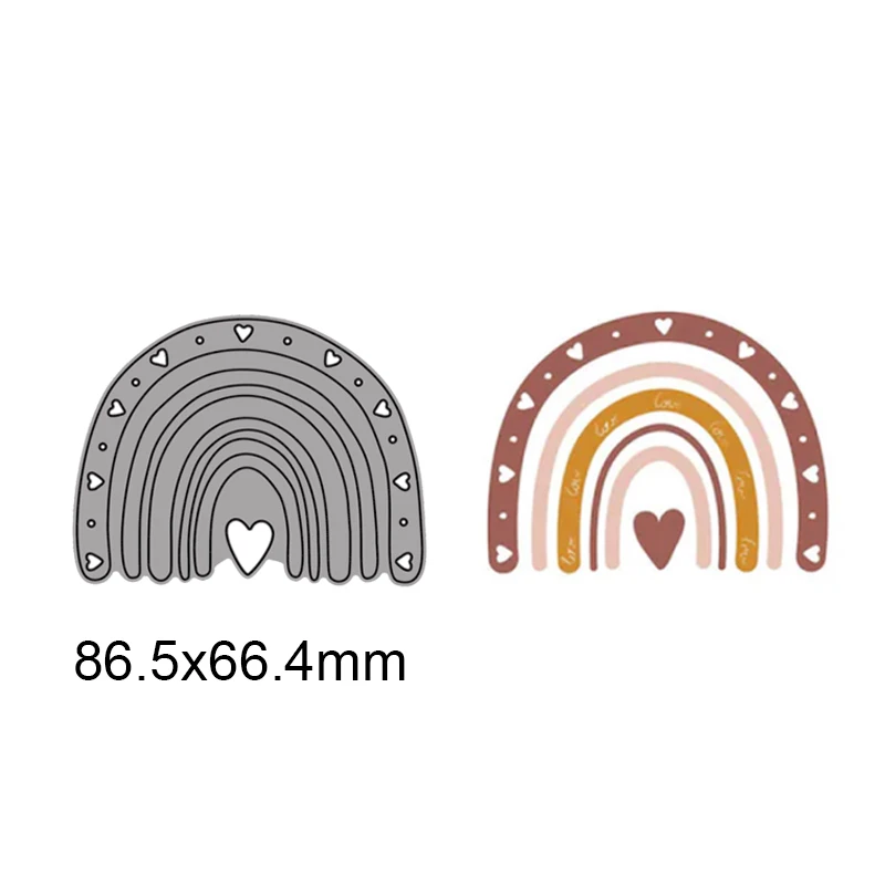 Curved Semicircle Rainbow Heart DIY Craft Metal Cutting Die Scrapbook Embossed Paper Card Album Craft Template Stencil Dies