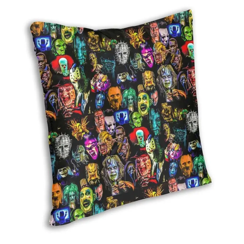 Horror Film Baddies Legends Throw Pillow Case Home Decor Square Chucky Alien Predator Killer Cushion Cover 45x45cm for Sofa Car