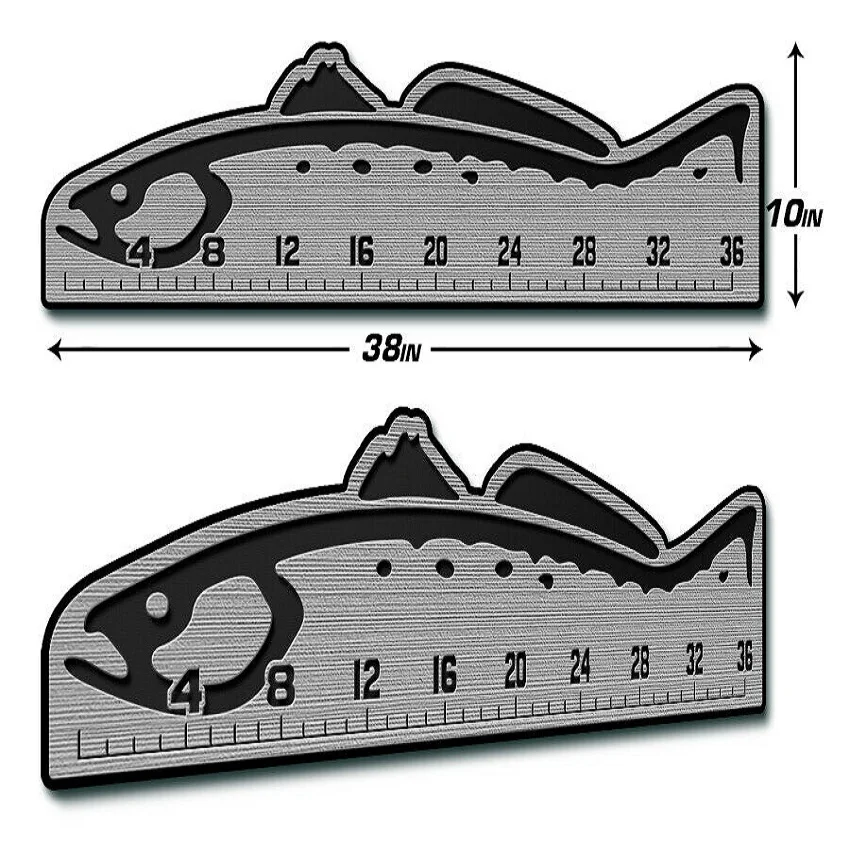 

Marine EVA Trout Fish Ruler Mat Pad Stick On Fly Fishing 12"/24"/36" Grey Over Black 6mm