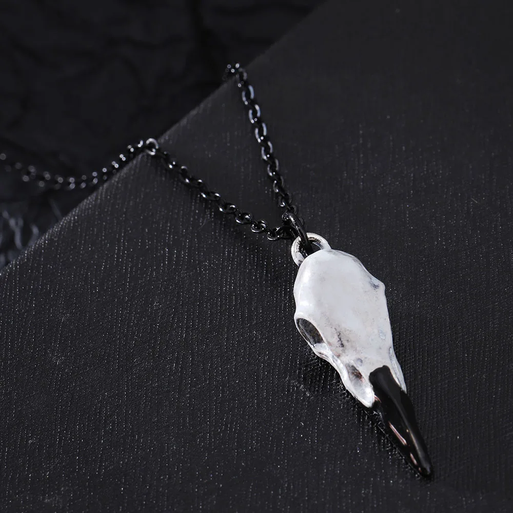 3D Raven Skull Pendant Necklace Resin Replica Raven Crow Gothic Gift Goth Skull Jewelry Free Shipping