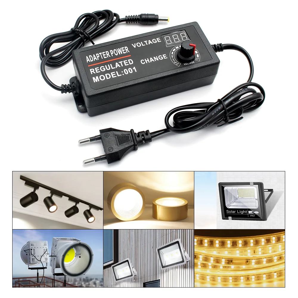 Adattatore di alimentazione regolabile ca 220V a cc 3V - 12V 5a 3V - 24V 3a 1V - 24V 2a alimentatore 8 spina femmina collegare ue per striscia LED