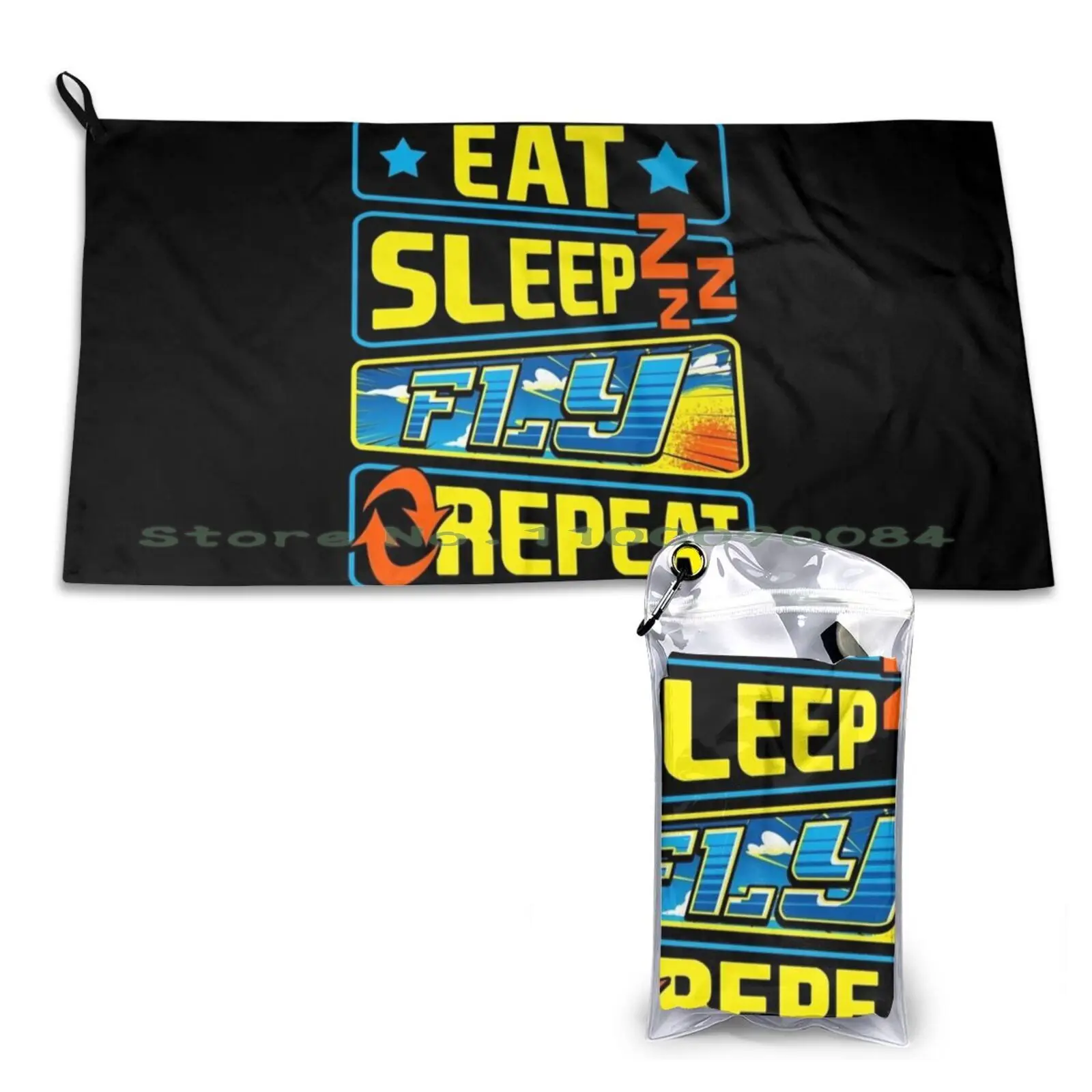 Cute Eat Sleep Fly Repeat Airplane Pilot Aviation Quick Dry Towel Gym Sports Bath Portable Leon Draisaitl Draisaitl Oilers Goat