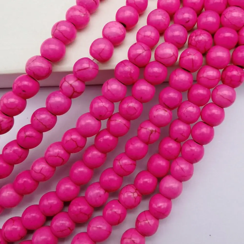 6MM Mix Color Turquoise Round Loose Beads Strand 16 Inch Jewelry Making C220-C332