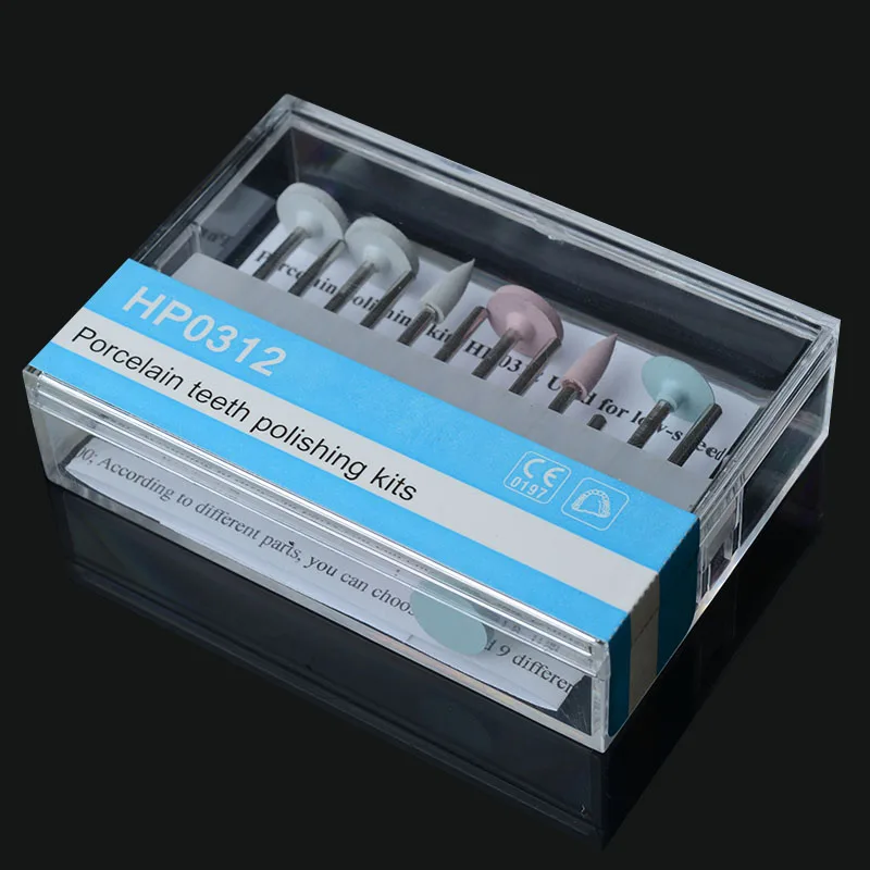 12Pcs/kit Dental Porcelain Teeth Polishing Kit for Low Speed Handpiece Hp0312 Simple Polishing Repair Kit