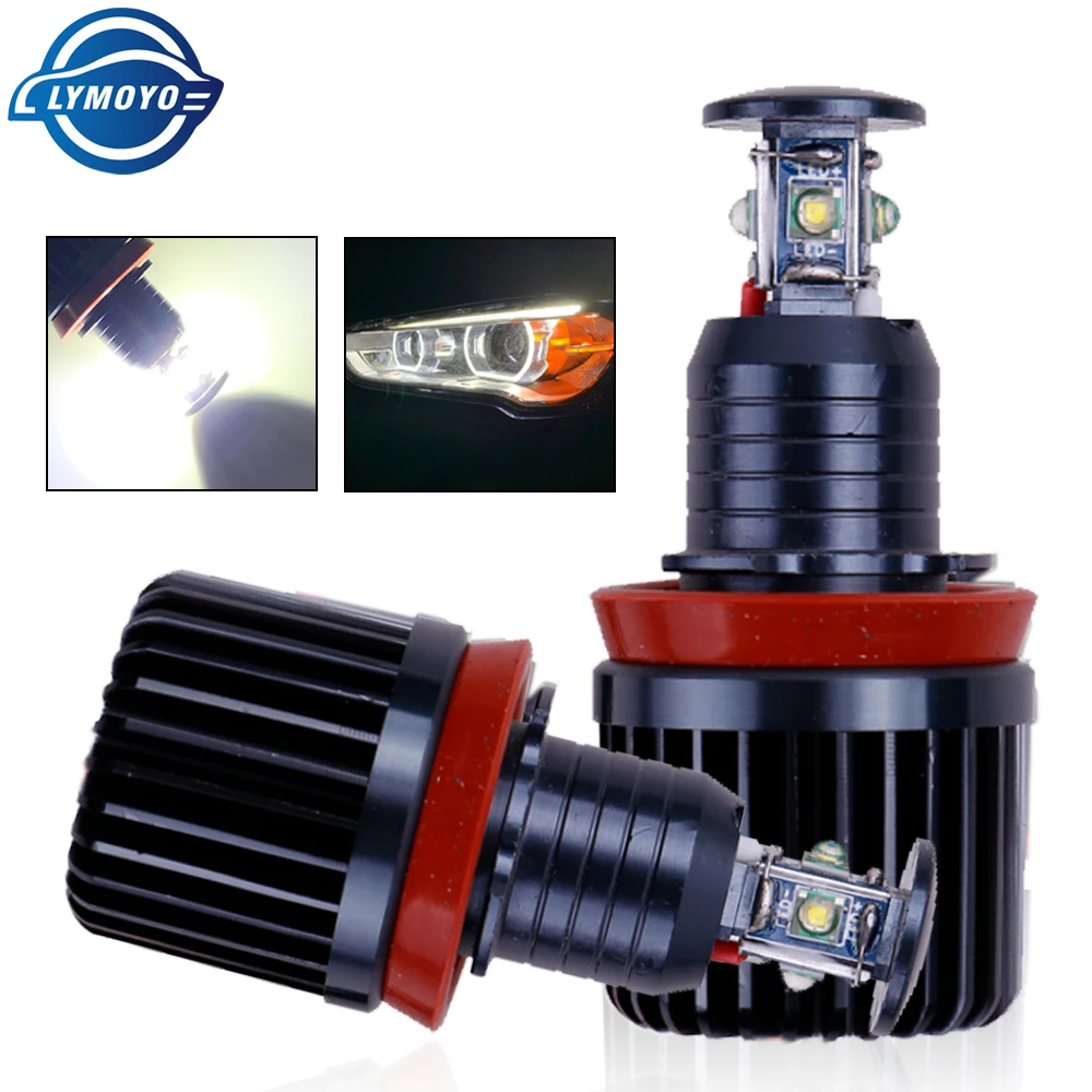 

2pcs H8 40W 4-Side LED Angel Eye Marker Lights Bulbs E60 E61 E63 E70 E71 E82 E90 E91 E92 E93 X5 X6 Z4 M3 Auto Accessories