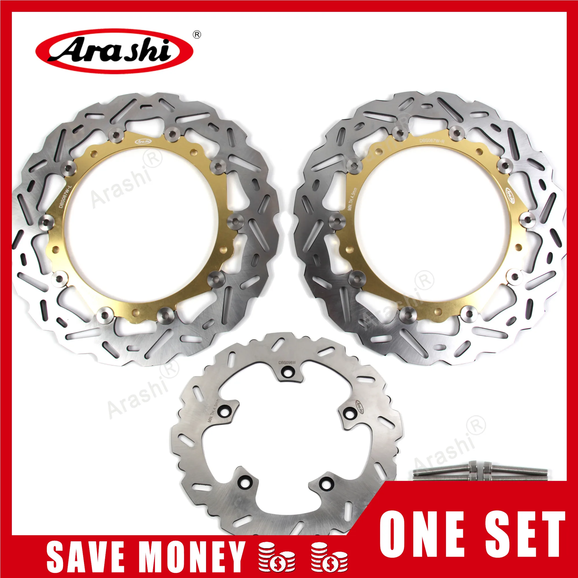 

Arashi 1 Set R1200GS 2013 - 2018 CNC Front Rear Brake Disc Rotors For BMW R1200 GS R 1200 GS GS1200 2014 2015 2016 2017 2018