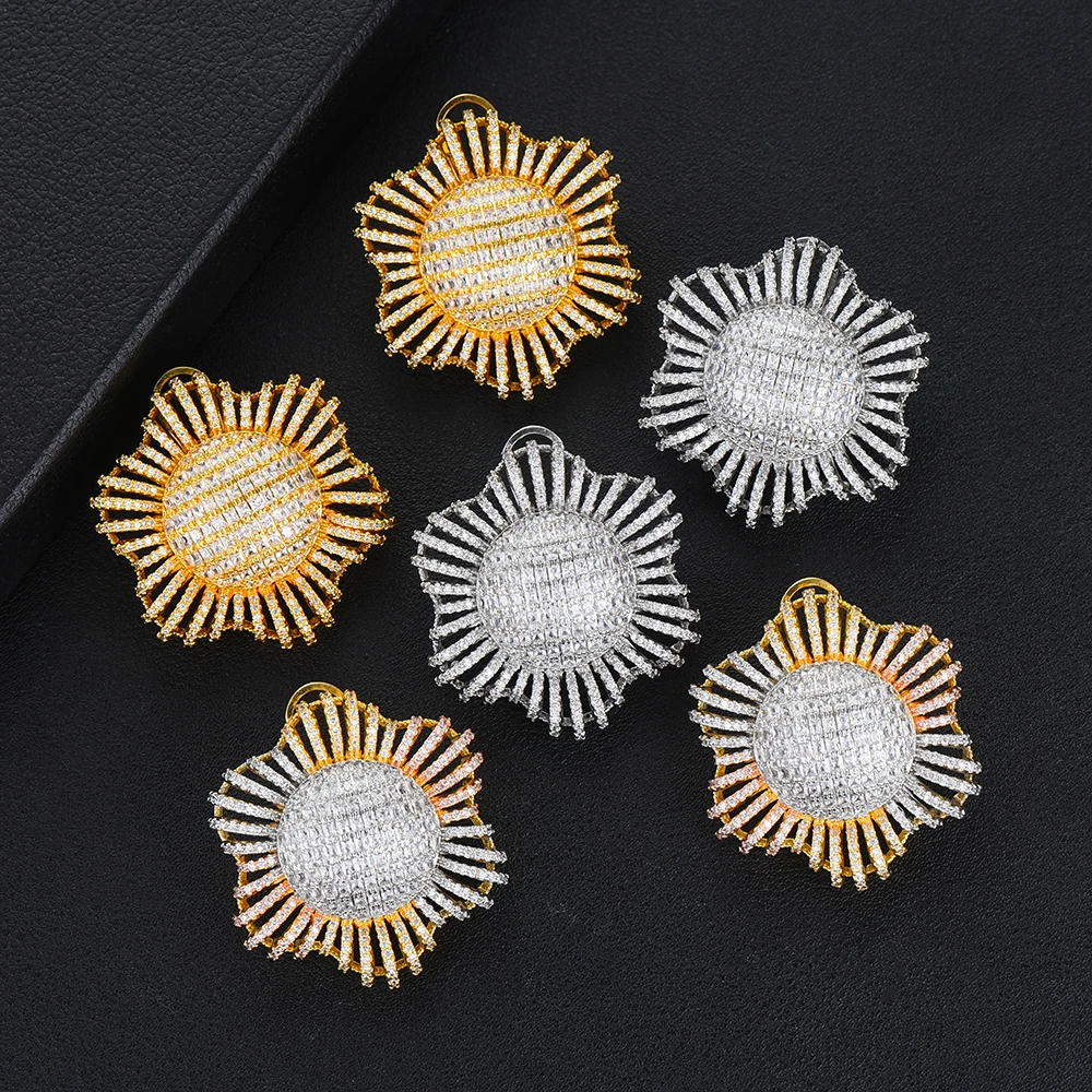 

Модные роскошные большие серьги GODKI Jimbora 3 тона полые цветочные полые серьги для женщин Свадебные с кубическим цирконом CZ индийские свадебны...