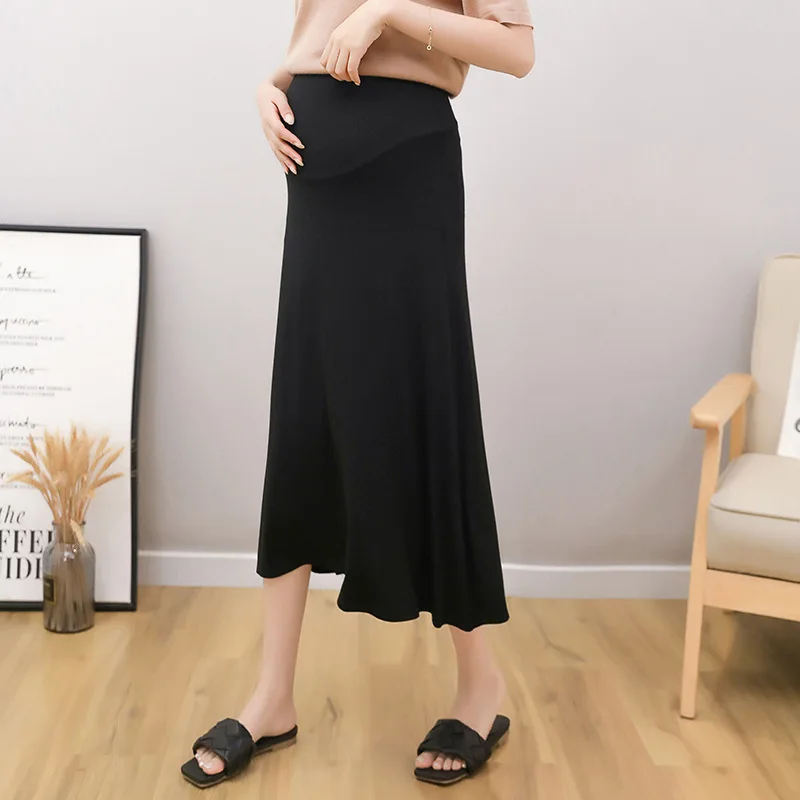 2021 Autumn Korean Fashion Maternity Skirts A Line Loose Elastic Waist Belly Skirts Clothes for Pregnant Women Pregnancy