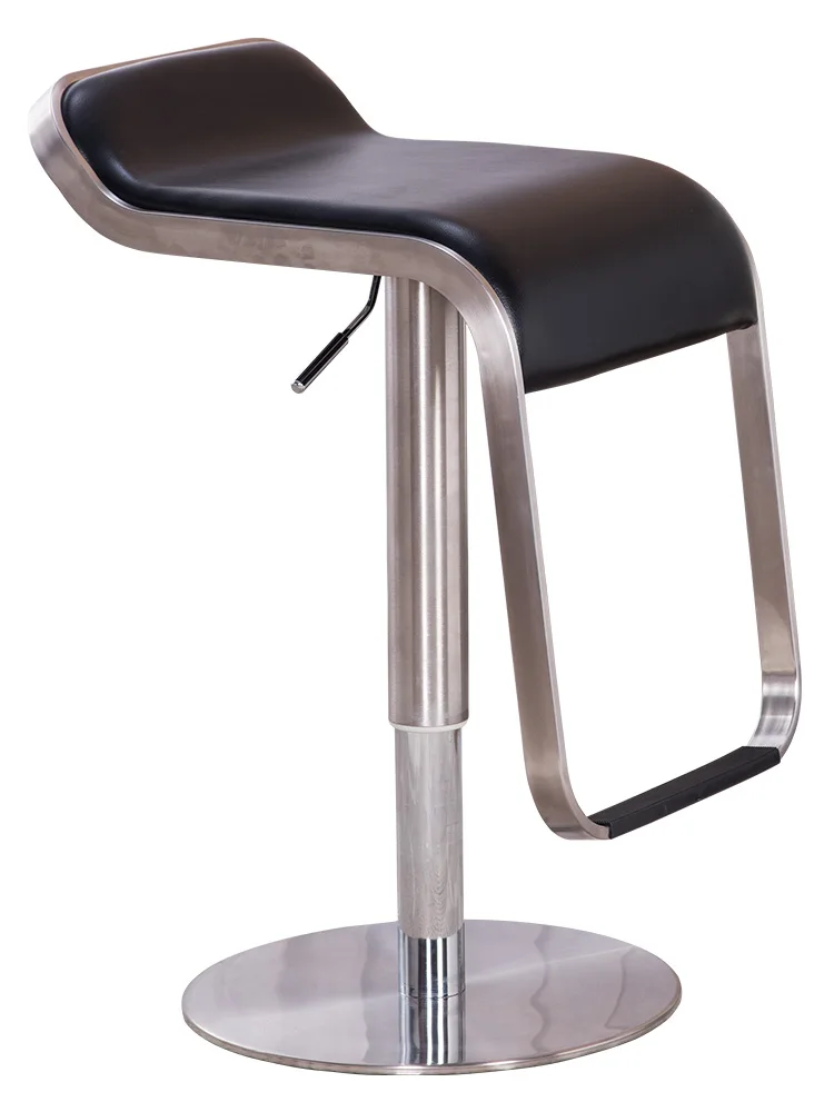 

Stainless steel bar chair Modern minimalist bar chair can be lifted rotating reception chair business hall bar stool