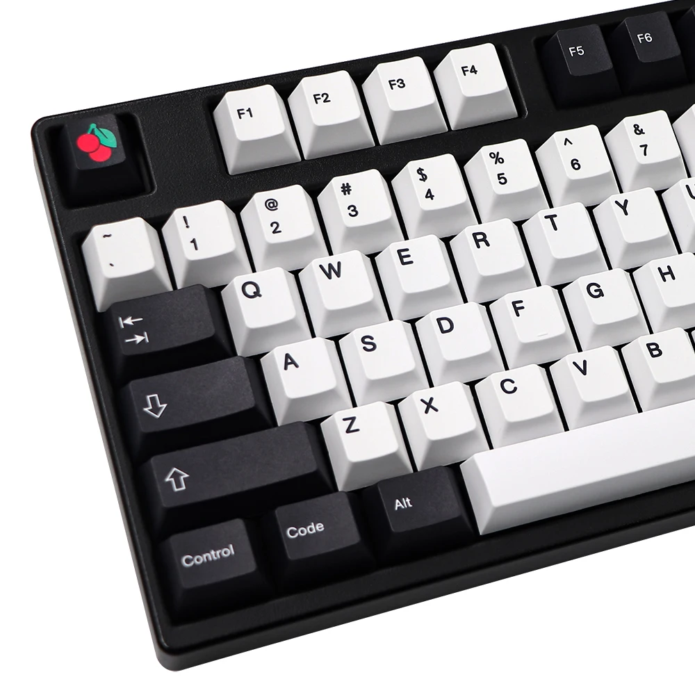 GMK-KEY Black And White PBT Keycap Cherry Profile Dye Subb Keycaps For Mechanical Keyboard GK61 DZ60 K70 G710+Layout iso Key Cap