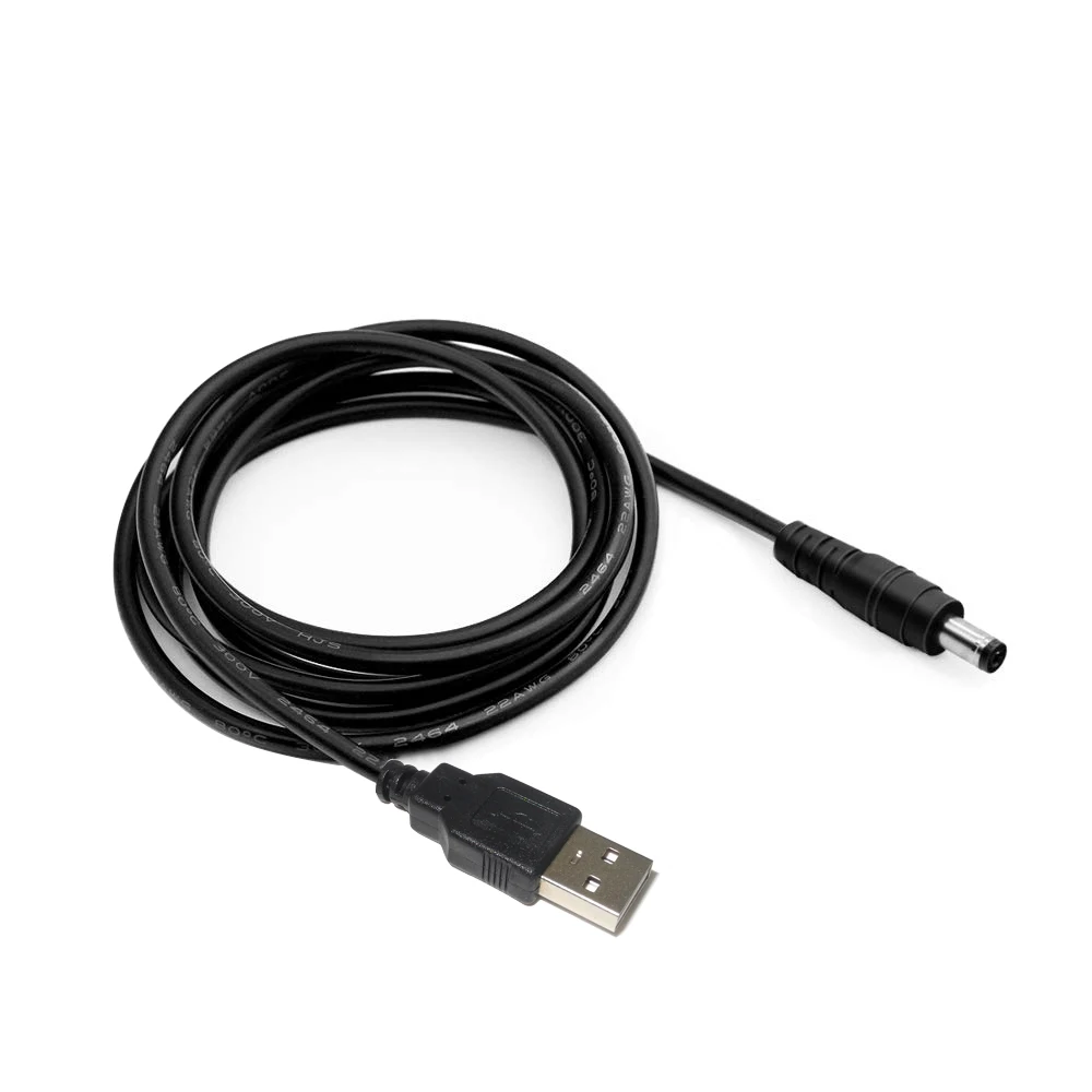 Universal Power Cable USB to DC 5.5 * 2.1mm Jack 5V Charging Cord with 8 Selectable Connector Tips for CCTV Cameras TV Box