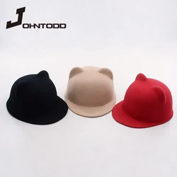 The latest fashion parent-child bowler hat hat felt hat Fedora hat girl girl child pure cat ear formal hat  Mickey Cartoon cap