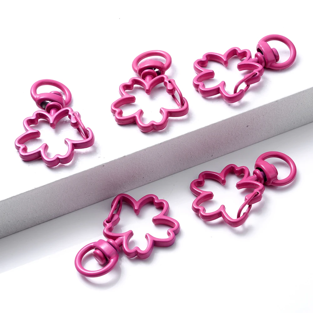 5 teile/los Blume Karabiner Haken Schlüsselanhänger Trigger Clips Schnallen für DIY Schmuck Machen Schlüssel Ketten Ring Zubehör 24*34mm – Detail 11