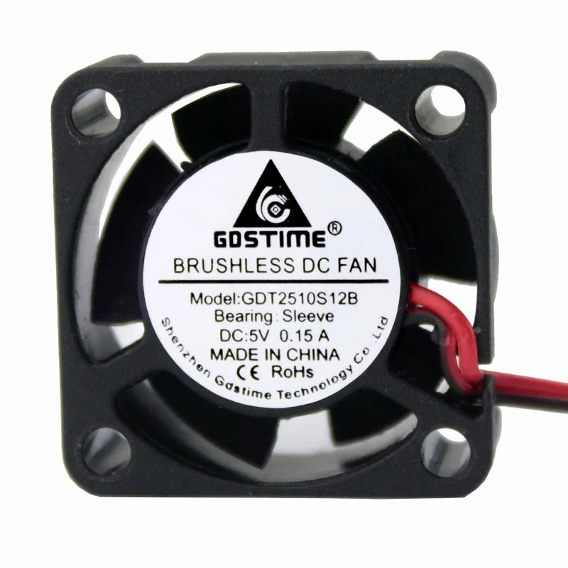 Imagem -03 - Gdstime-micro Ventilador Inteligente para Laptop 100 Peças Ventilador de Alta Fluxo de ar 2510 mm x 10 mm 2510s 5v dc 25x25 mm