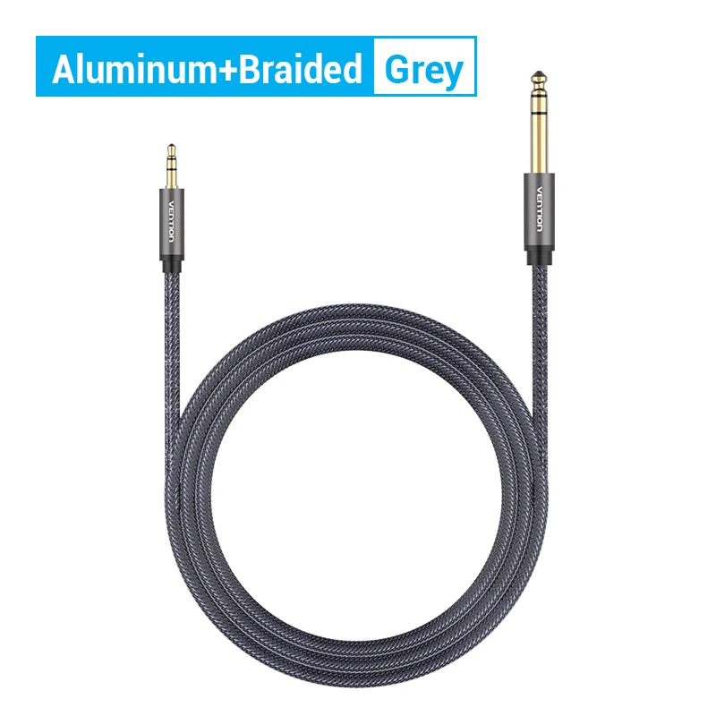 Vention 3,5 mm auf 6,35 mm Adapter-Aux-Kabel für Mischverstärker, vergoldet, 3,5 Klinke auf 6,5 Klinke, 0,5 m, 3 m, 5 m Aux Cabo Stecker auf Stecker