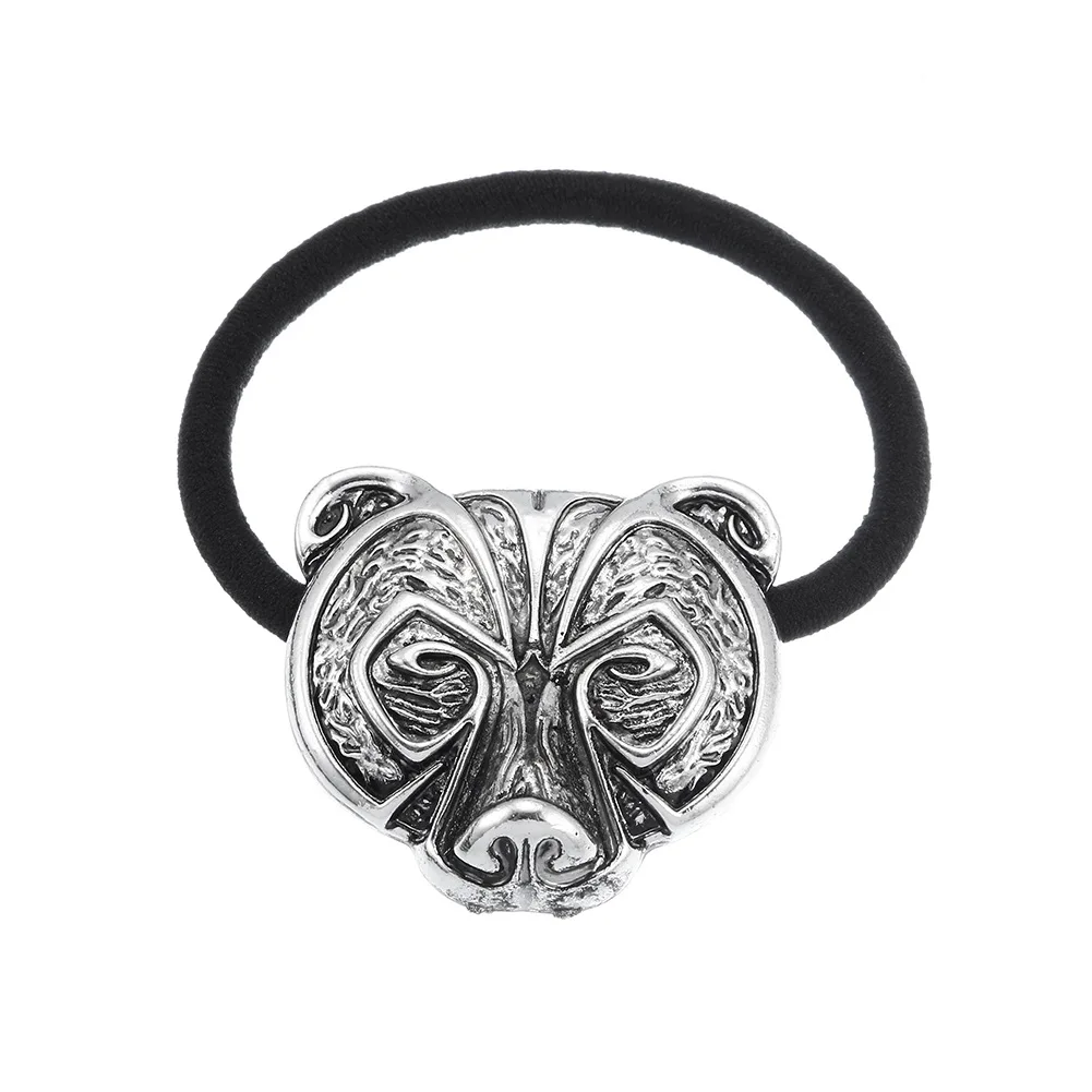 Personality Animal Bear Head Rope Headbands Retro Viking Nordic Headwear for Women Jewelry Headdress Hair Accessories