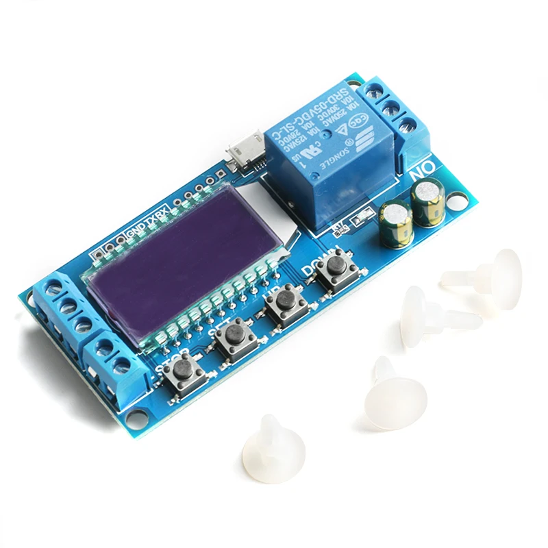 6-30V Micro USB Digital LCD Display Time Delay Relay Module Control Timer Switch Trigger Cycle Module XY-LJ02
