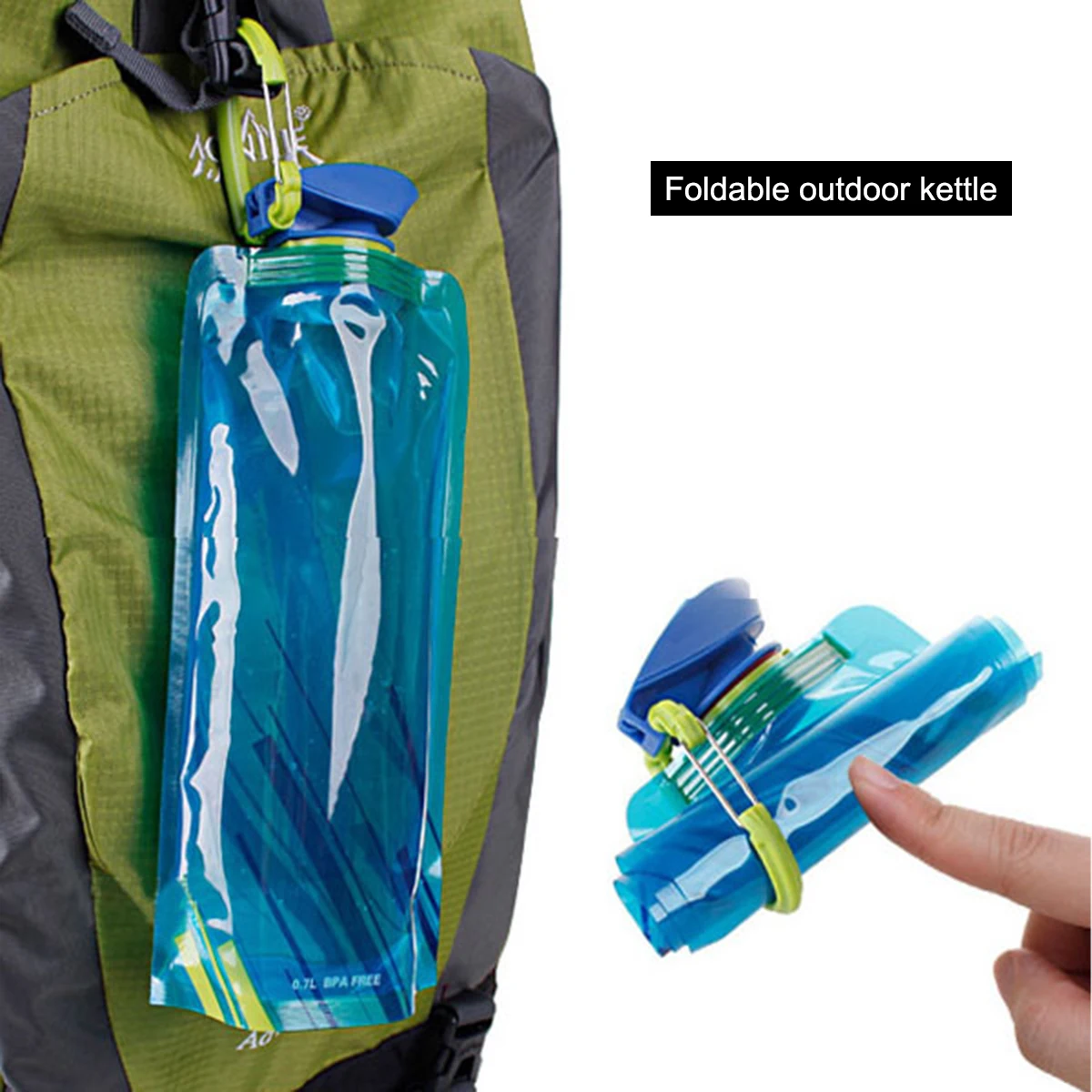 Foldable Water Bottle Outdoor Hiking Camping PE Water Bag Soft Flask Squeeze Portable Running Cycling Water Bags