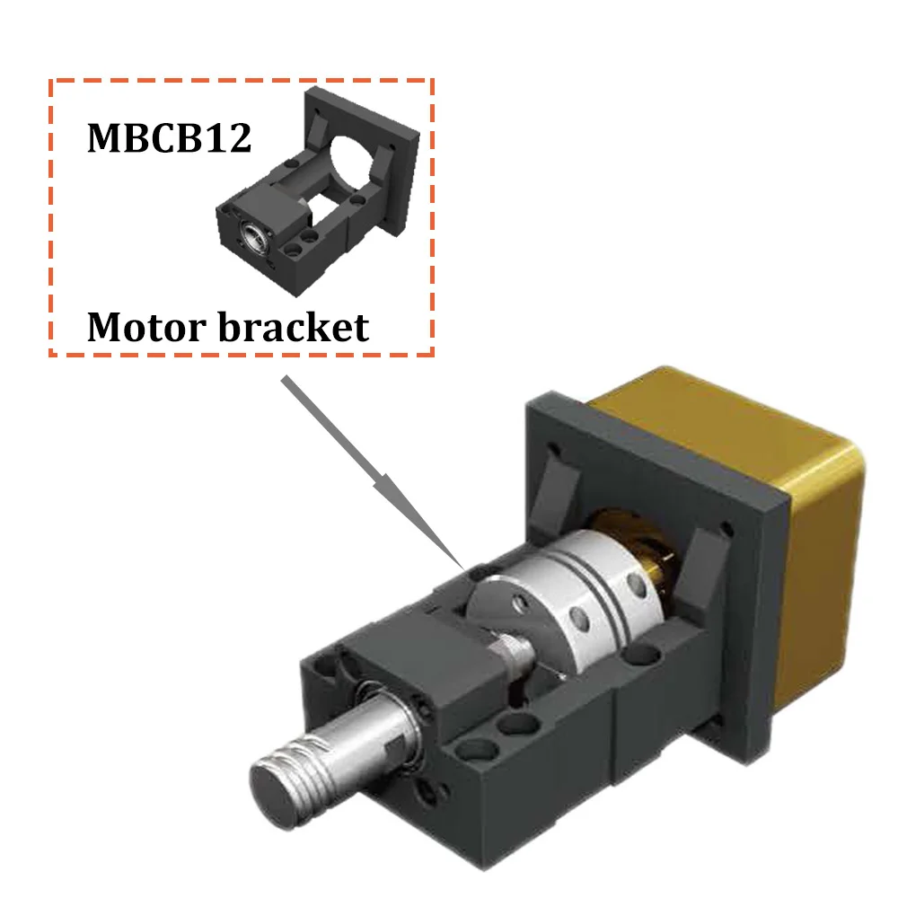 SYK Professional Motor Bracket Support Unit for ball screw housing MBCB12-D/DP stepper servo motor with BF12 and Coupler cnc com