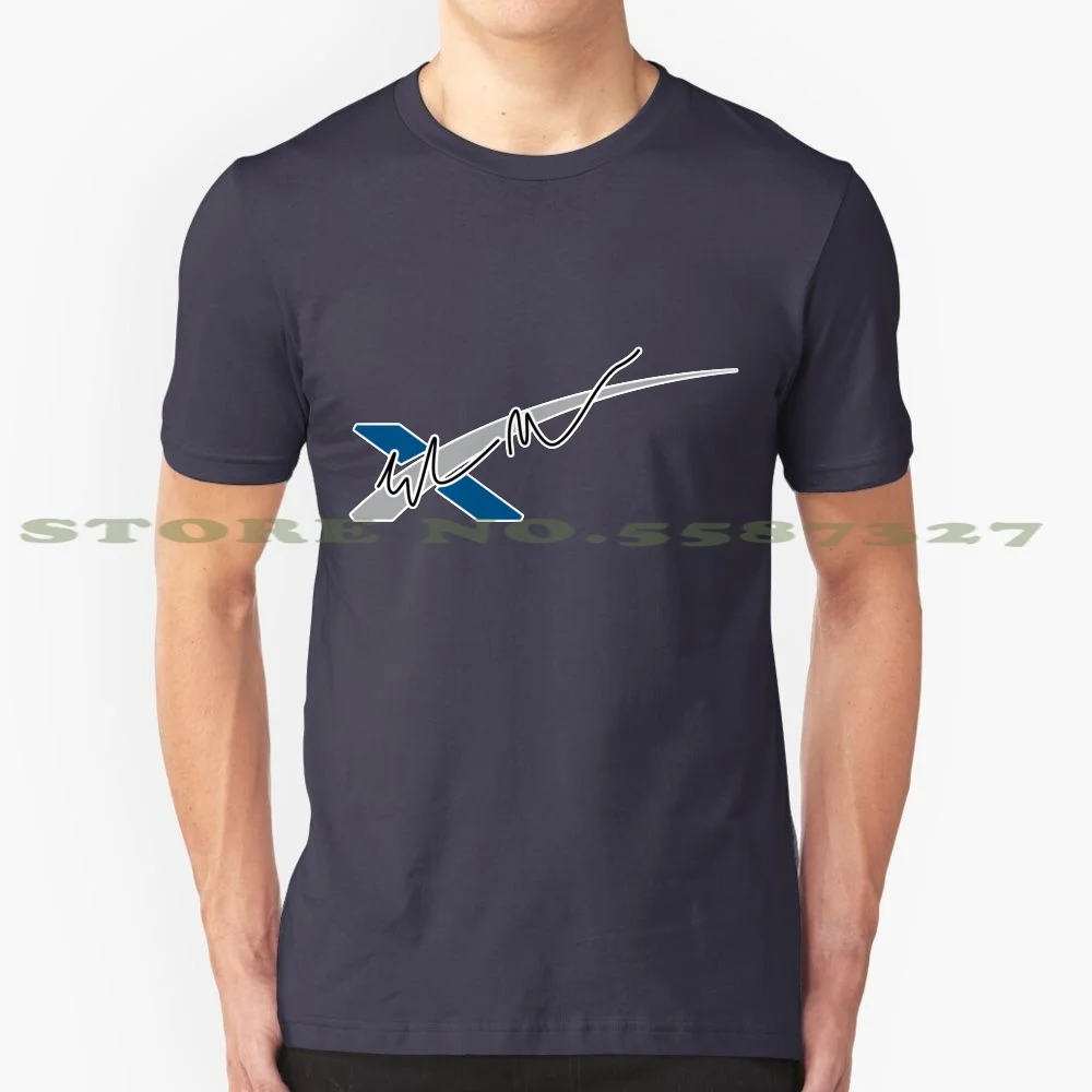 Spacex Logo With Elon Musk'S Signature 100% Pure Cotton T-Shirt Spacex Only Isolated Logo Elon Musk Signature Autograph Crew