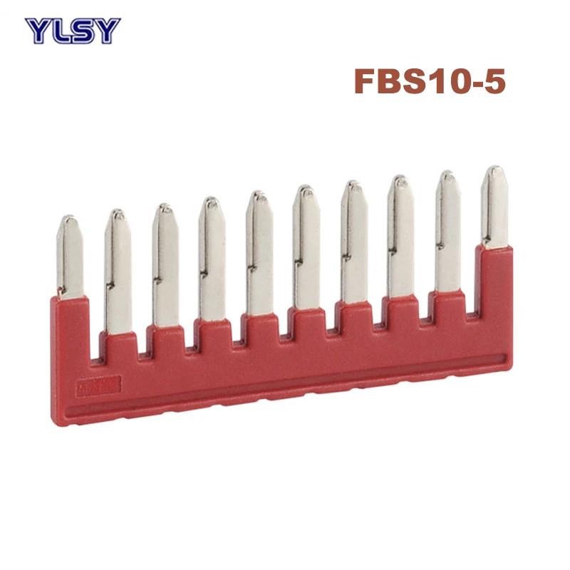 1Pcs FBS10-5 Plug-in Bridge Center Short Connection Strip Din Rail Spring Terminal Block ST-2.5 Morsettiera Brass Connector