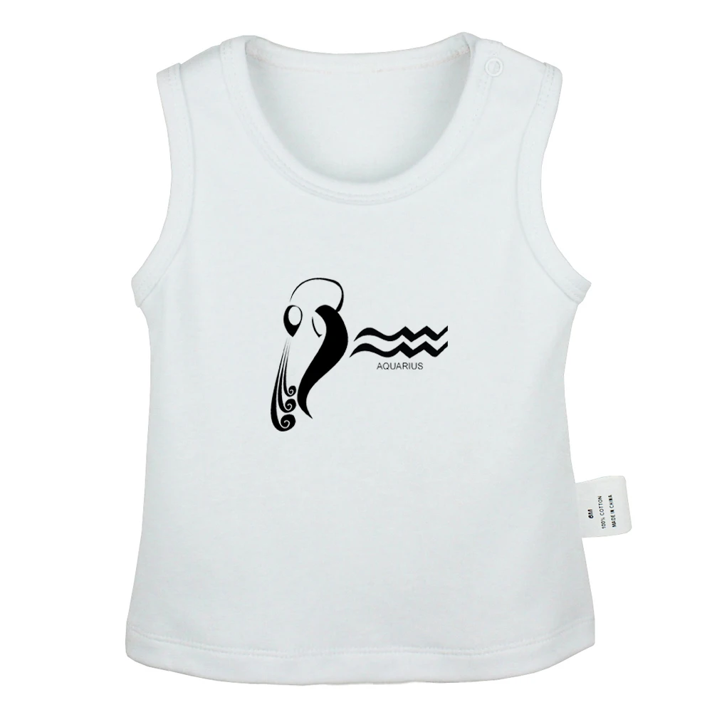 Constellation Capricorn Leo Aquarius Virgo Pisces Symbol Design Newborn Baby Tank Tops Toddler Vest Sleeveless Infant Clothes