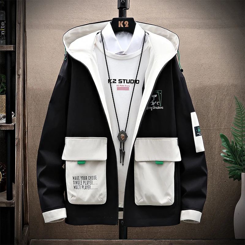 Fashion 2025 Spring Autumn Men's Casual Hooded Jackets And Coats Youth Streetwear Silm Fit Windproof Tops Clothing Hoody Parkaks