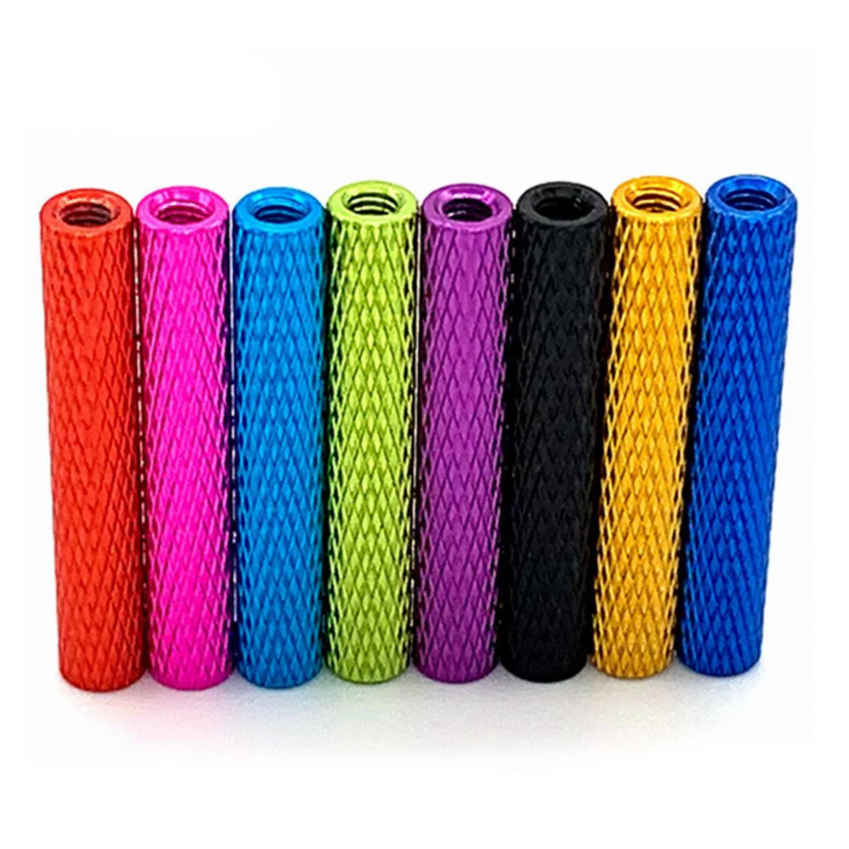 10pcs/lot M3 3mm colourful aluminum knurled spacer standoff m3x10/15/20/25/28/30/35/37/40/45/50 for FPV Quadcopter Drone RC DIY