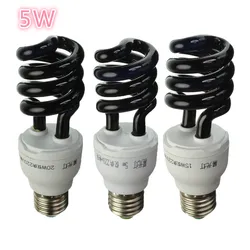 E27 Led Light Bulb 220V 5W Ultraviolet Fluorescent UV Spiral Energy Saving BlackLight Led Lamp Lampada Led Violet Lighting