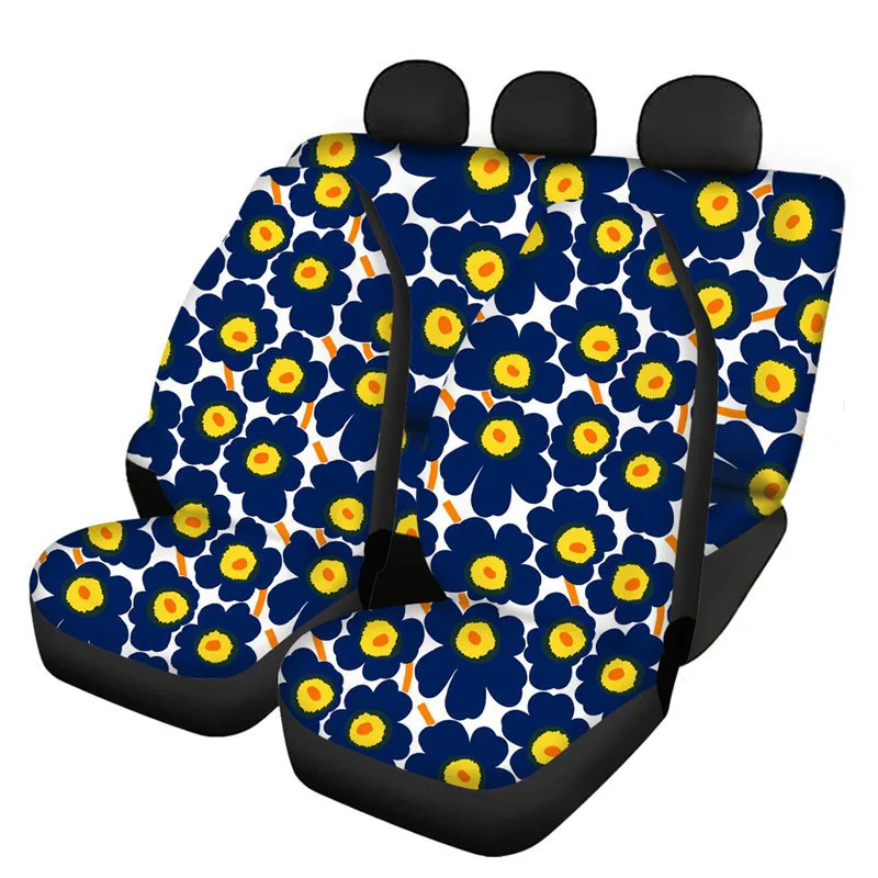 Poppy Flower 2025 Universal Front and Rear Auto Seat Cover Full Set Car Seat Covers Soft Protective Cushion Mat Fit Almost Cars