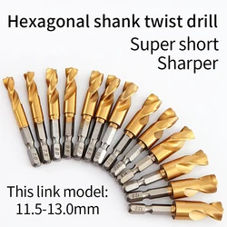 1/4 Inch Hexagonal Shank Twist Drill Bit Q Type Ultra Short Twist Drill Hole Angle Iron Plate Stainless Steel Special 1.5-13mm