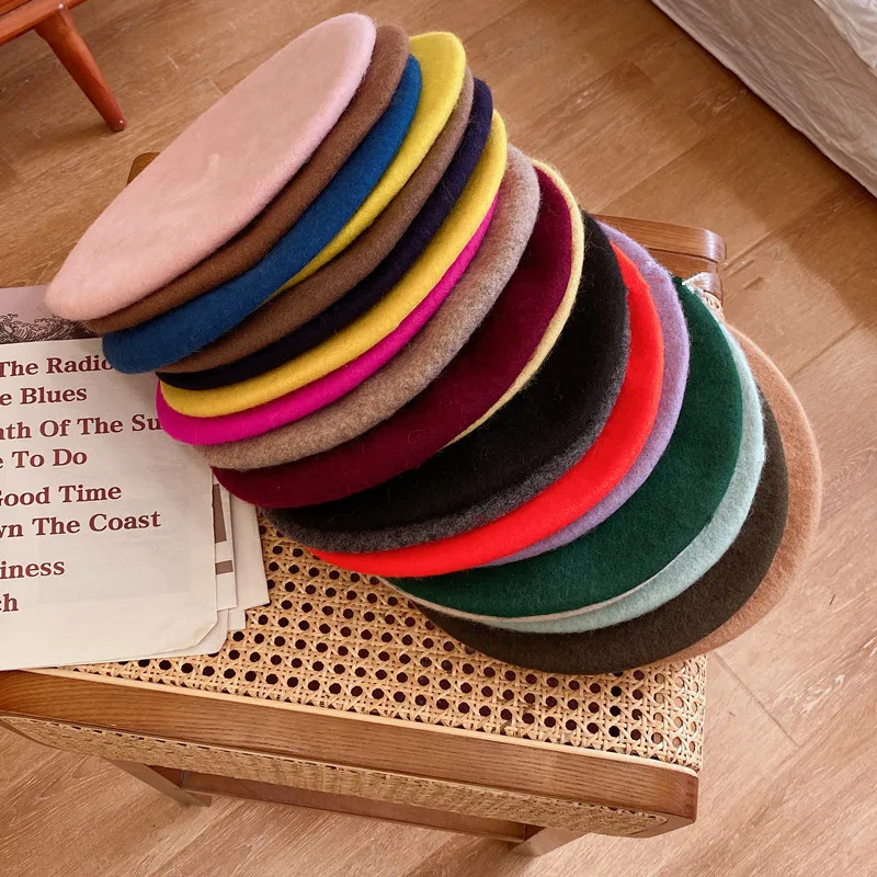 Dicke, warme Wollmütze, 70g Gewicht, für Mädchen und Frauen, lässige Vintage-Rundmütze, Kürbismütze, Gorros – Detail 2