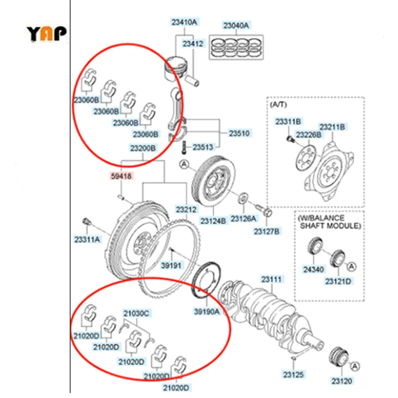 G4KA +0.50 Main Bearing Connecting Rod Bearing FOR HYUNDAI South Korea's SONATA 2.0L 16V 2006-2016