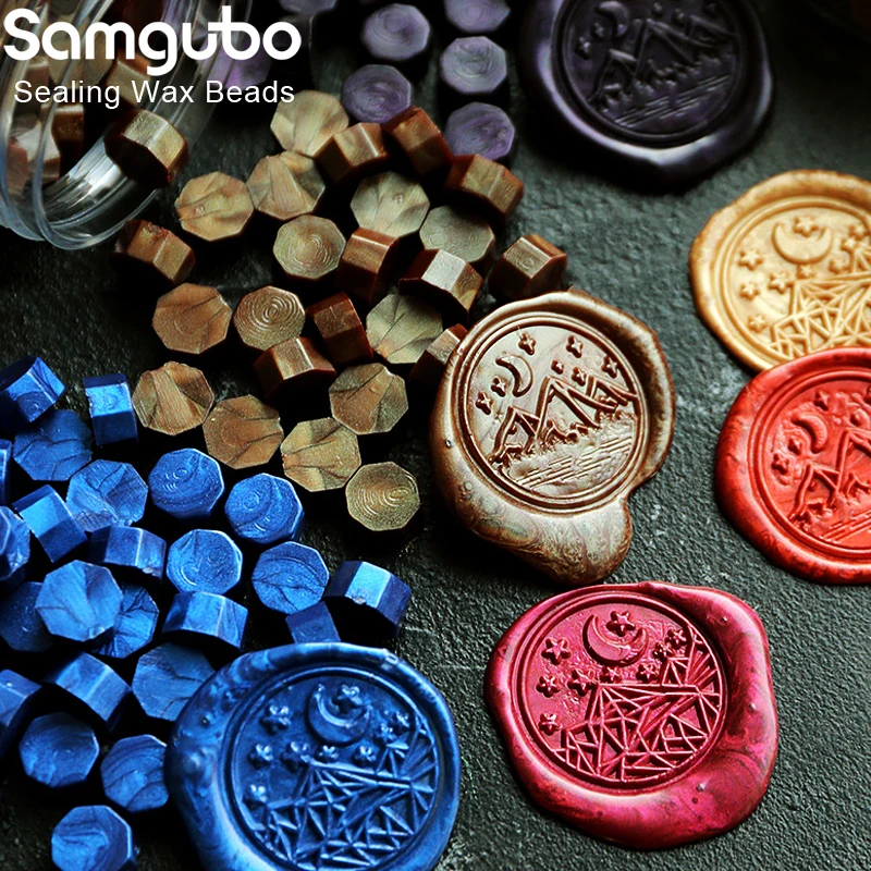 100pcs/bag Retro Octagon Sealing Wax Beads Wax Seal Stamp Beaded for Wedding Vintage Craft Decor Card Making Tools