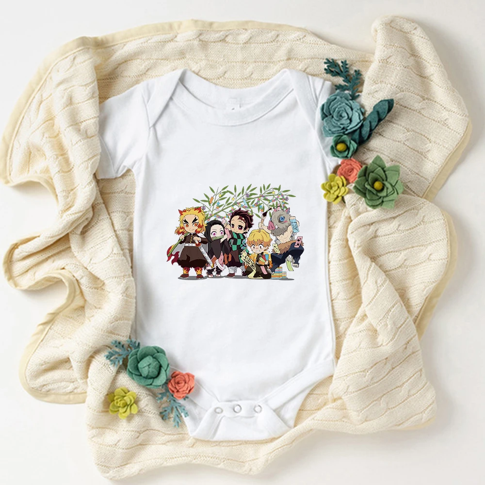 Baby Unisex Kleidung Onesies Anime Dämon Slayer Mode 2022 Neugeborenen Jungen Body Cartoon Nettes Kind Mädchen Kleidung Ein-Stück