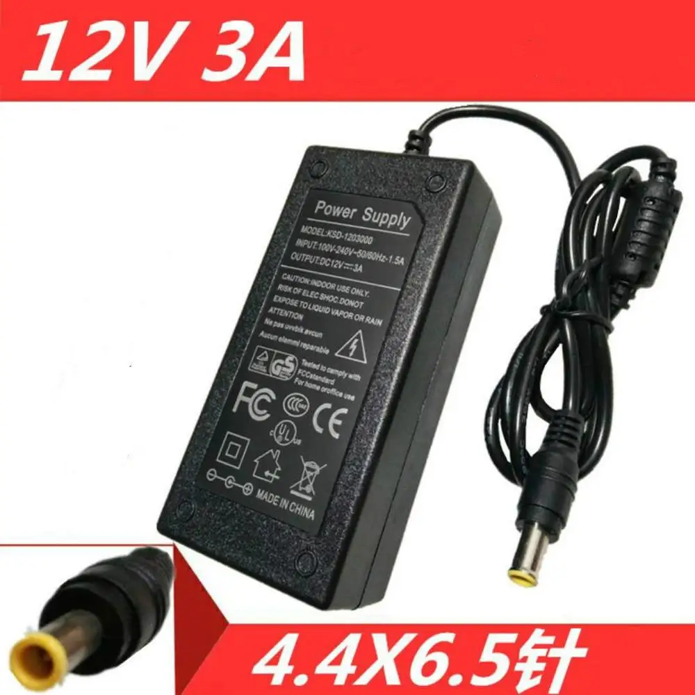 12V 3A 2A AC DC Power Adapter Charger for LG W1943S E1948S LCAP07F E2260 ADS-24NP-12-1 12024G LCD Monitor 6.5MM with pin inside