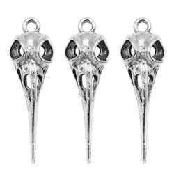 10pcs Zinc Alloy Skull Charms Alloy Raven Pendant  Punk Man Necklace Bracelet Accessory Jewelry Making Vintage Charms Crafts