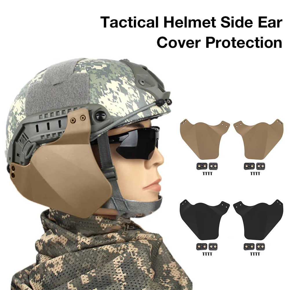 Side Cover For FAST Helmet Rail Airsoft Military Tactical Helmet Accessories Soft Rubber Material Two Ear Protection Covers