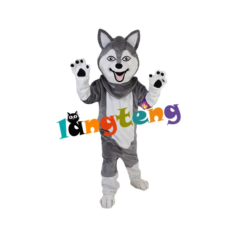 881 Grey Husky Wolf Fursuit Dog Fox Mascot Costumes Animal Cartoon Furry Costuming