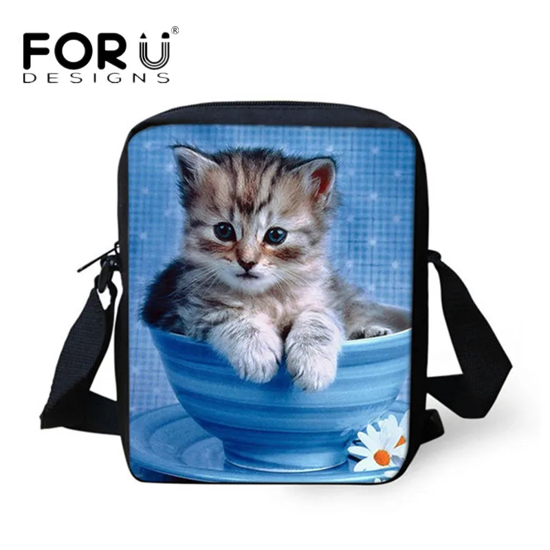 Wholesale Small Messenger Bag for Women Kawaii 3D Pet Cat Pattern Ladies Cross-body Bag Luxury Handbags Bolsas Mujer