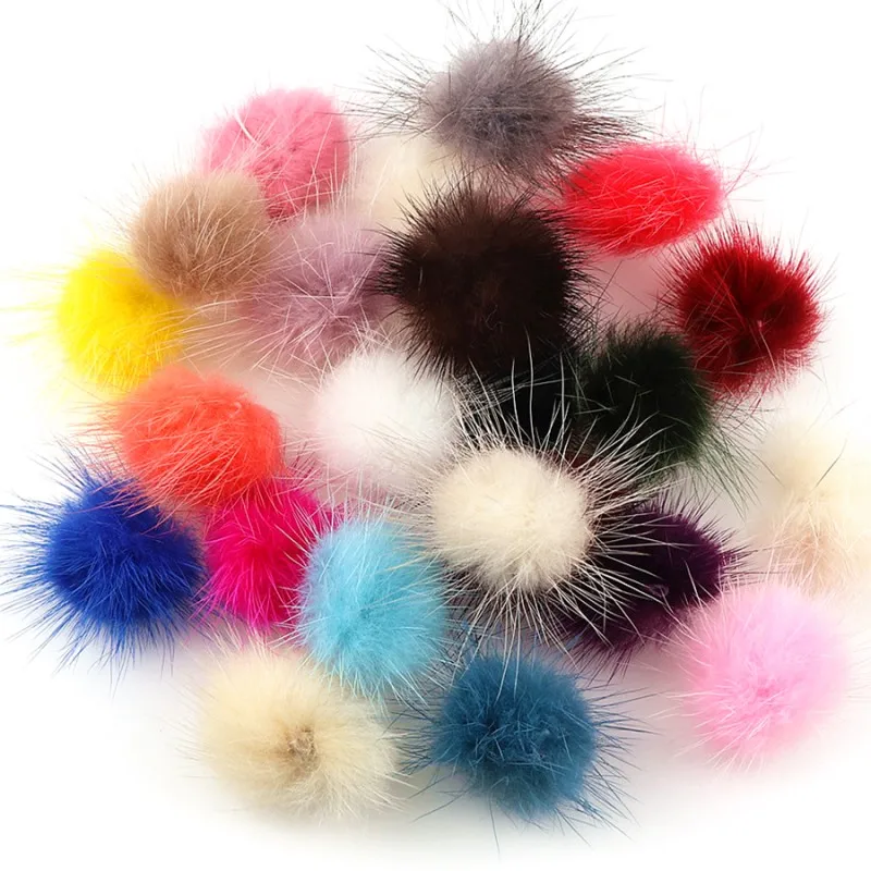 25mm Fox Pompom Colorful Soft Fur Pom Poms Child Gift DIY Creativity Earrings Decor Clothing Shoes Bags Hats Accessories 12pcs