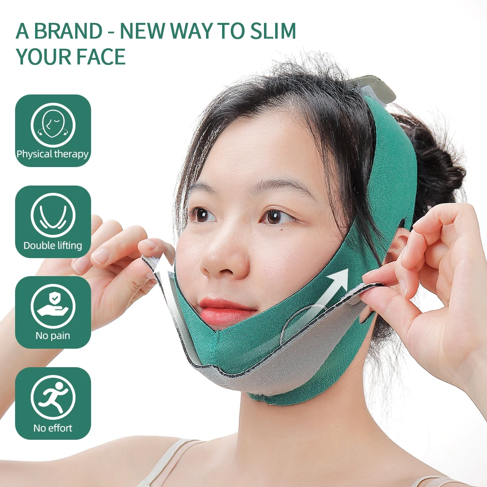 Face Slimming Bandage Graphene Layer V-Face Skin Lifting Belt Chin V-line Up Anti-Swelling Double Chin Removal Tightening Belt