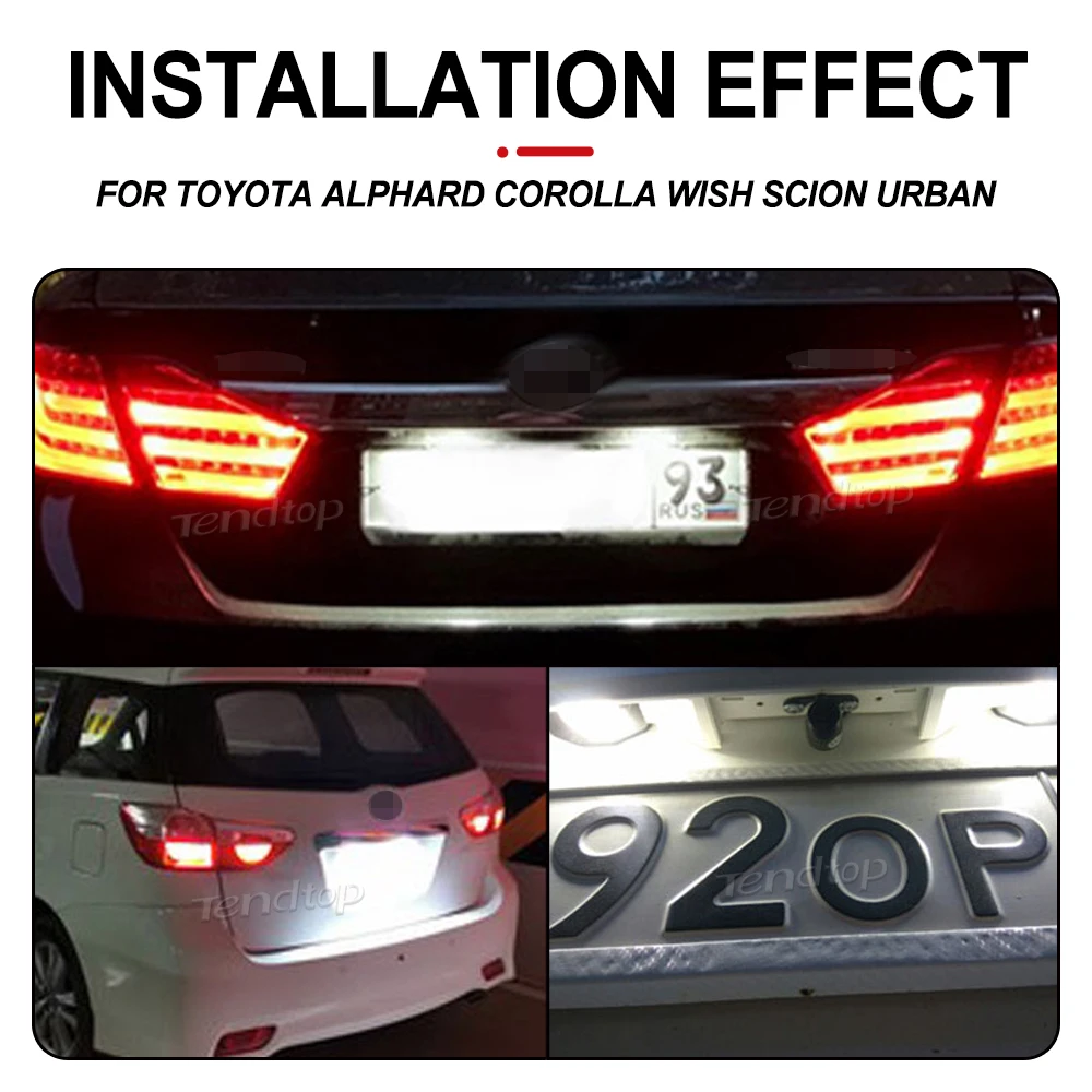 Auto LED targa luce Canbus nessun errore lampada per Toyota Alphard Auris Corolla Wgona Wish Sienna Urban Cruiser Scion