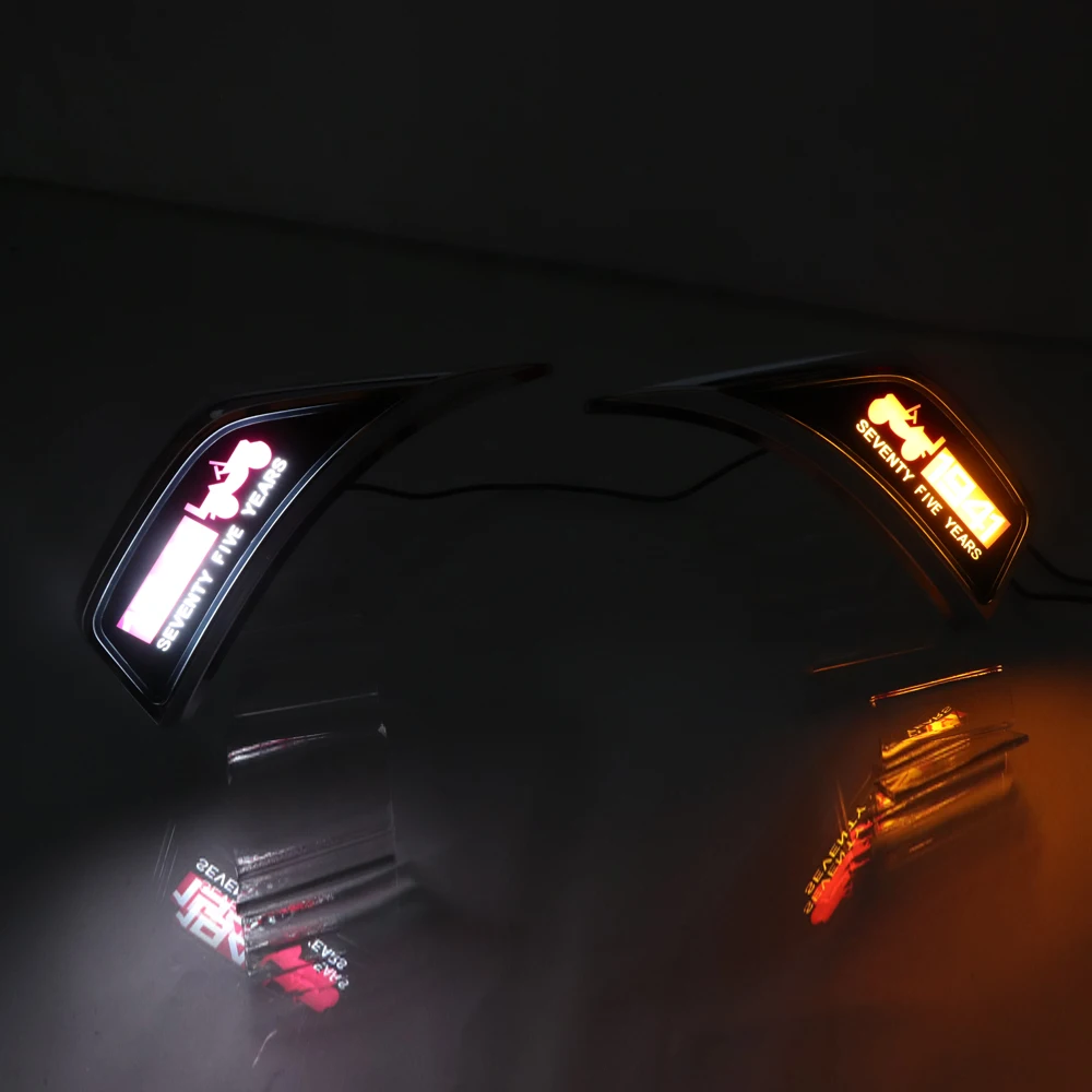 2Pcs LED 사이드 마커 램프 앰버 턴 신호등 화이트 러닝 위치 조명 지프 랭글러 JL 2018 2019 2020 2021