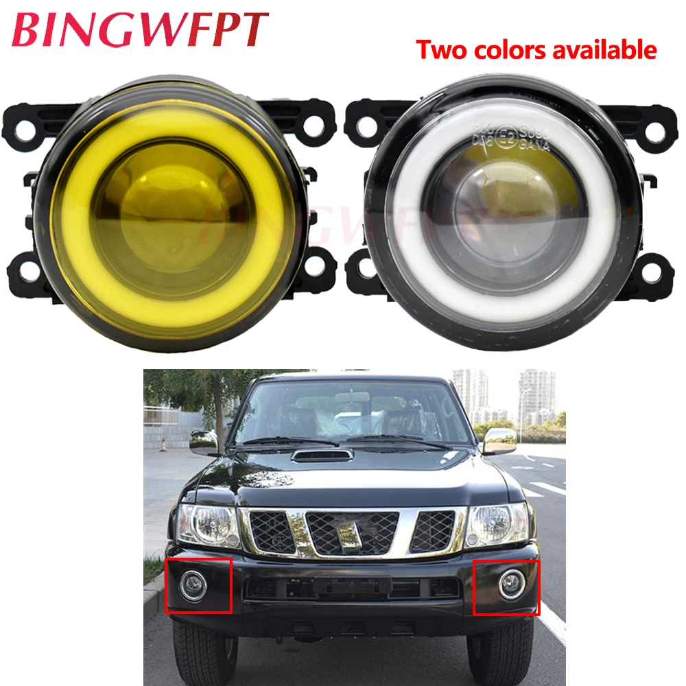 

2PCS Led Angel Eye DRL for Nissan Safari Patrol Y61 Facelift 2005-2010 LED Fog Lights 2-Colors Lens Daytime Running Light 12V